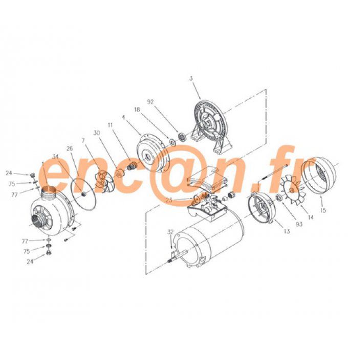 Pièces détachées de pompe centrifuge à roue ouverte Ebara DWO (364500018)