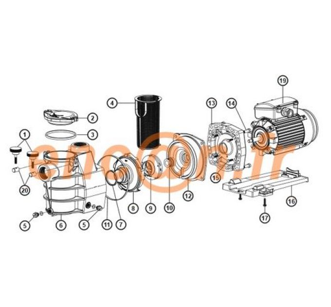 Pièces détachées (obturateur) de pompe HYDROLINE by Hayward