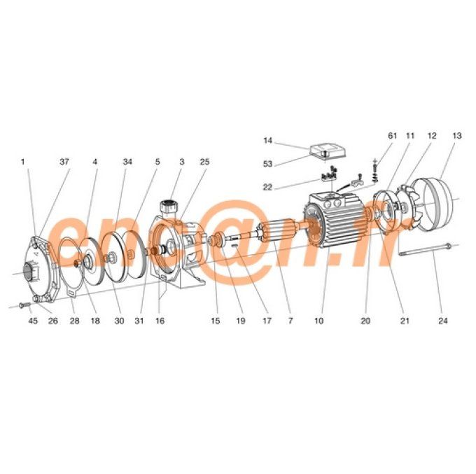 Pièces détachées standard de pompe bicellulaire DAB K 55/50M et K 55/50T (838198)