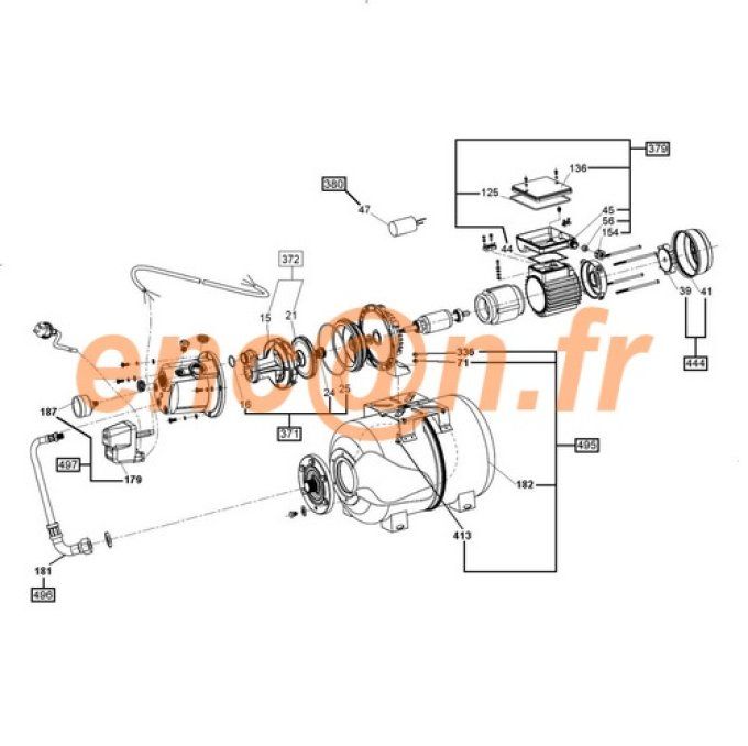 Pièces détachée de pompe Flotec WATERPRESS 1000 kit ref. ZBR43030 (371)