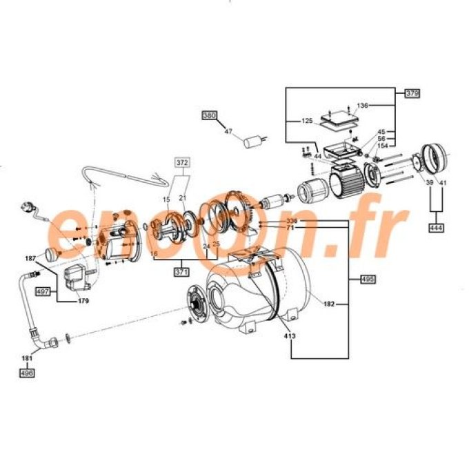 Pièces détachée de pompe Flotec WATERPRESS 750 kit ref. ZBR43030 (371)