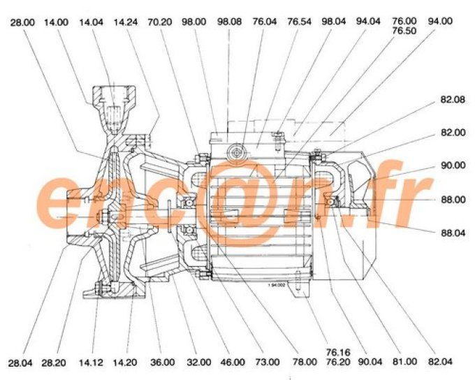 Pièces détachées Calpeda NM 25/20A/B - exécution spéciale - XYXYRZY