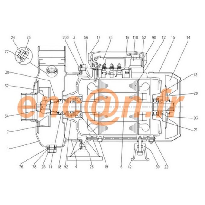 Pièces détachées de pompe Ebara DWO - Q1U3EGG (kit 364500110)