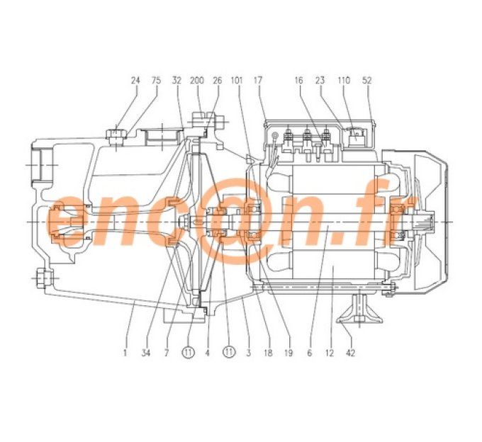 Pièces détachées de pompe surpresseur IBO JET 100A